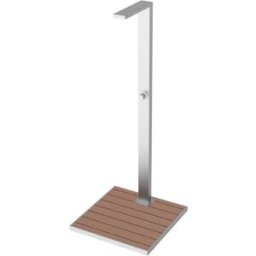 Aquapro COLONNA DOCCIA ACQUAPRO AVIANA DA ESTERNO IN ACCIAIO INOX 316 CON PEDANA PLASTIC WOOD