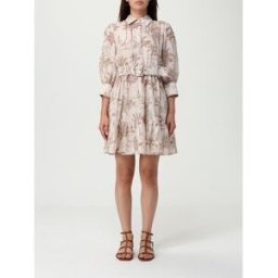 Mc2 Saint Barth Abito chemisier in cotone con stampa Beige Taglia S