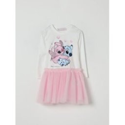 Monnalisa Abito a t-shirt Stitch Panna Taglia 2