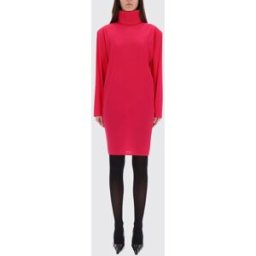 Saint Laurent Abito in misto seta Fuxia Taglia 38