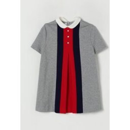 Gucci Abito in cotone Web Grigio Taglia 5