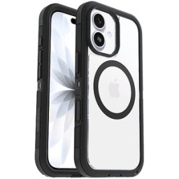 OTTERBOX Defender Series XT Clear MagSafe Cover per iPhone 17,super resistente a shock e cadute, testata 7x norme MIL-STD 810G, Trasparente/Nero