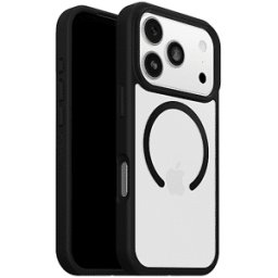 OTTERBOX React Series MagSafe Cover per iPhone 17 Pro Max,super resistente a shock e cadute,ultrasottile, testata norme MIL-STD 810G, Trasparente/Nero