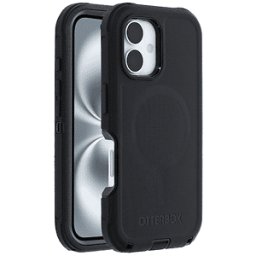 OTTERBOX Defender Series MagSafe Cover per iPhone 16,antiurto e resistente alle cadute,sottile, testata 7x norme MIL-STD 810G, Nero