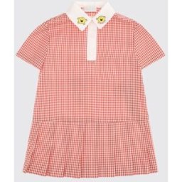 Gucci Abito a polo in cotone check Rosso Taglia 6