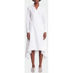 Loewe Abito a portafoglio in cotone stretch Bianco Taglia 40