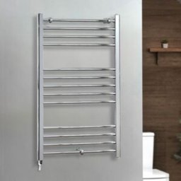 HudsonReed Scaldasalviette Elettrico Curvo Cromato - 1000mm x 600mm - con Elemento Semplice con Presa Elettrica - Kent - ECOSO by Hudson Reed