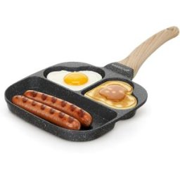 KASANOVA Padella 2 scomparti cuore e grill Mini Mania grigia