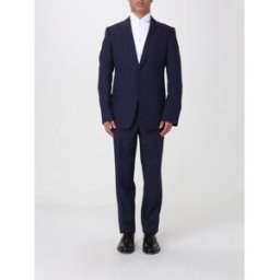 Emporio Armani Abito monopetto in lana vergine e seta Blue Taglia 54