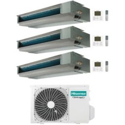 Hisense Climatizzatore Canalizzato Trial Split serie Slim ADT 9+9+12 con 5AMW105U4RQC Inverter R32 Wi-Fi Optional Classe A++