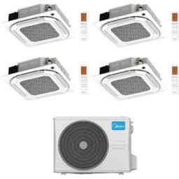 Midea Climatizzatore a Cassetta 4 Vie Quadri Split MCA4U 9+12+12+18 con M5OE-42HFN8-Q Inverter R 32 Wi-Fi Optional Classe A++