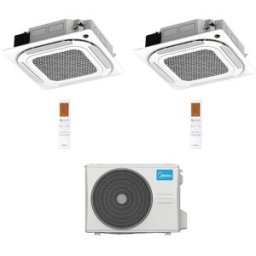 Midea Climatizzatore a Cassetta 4 Vie Dual Split MCA4U 12+18 con M3OA-27HFN8-Q Inverter R 32 Wi-Fi Optional Classe A++