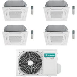 Hisense Climatizzatore a Cassetta 4 Vie Quadri Split ACT 9+12+12+18 con 5AMW105U4RQC Inverter R32 Wi-Fi Optional Classe A++