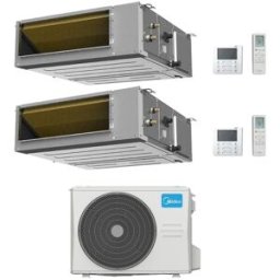 Midea Climatizzatore Canalizzato Dual Split serie A7 MTJ 9+18 con M2OE-18HFN8-Q Inverter R 32 Wi-Fi Optional Classe A++