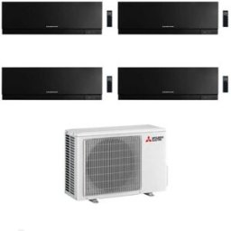 Mitsubishi Climatizzatore Quadri Split Kirigamine Zen MSZ-EF Nero 9+9+9+9 con MXZ-4F80VF Inverter R32 WiFi Classe A++