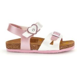 Sandali rosa bianchi con fibbia e cinturino cuore Pittarello bio 257A187SR 32