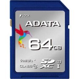 Adata Scheda SDXC 64GB,, Premier UHS-I C10 (64 GB, SDXC, U1, UHS-I), Scheda di memoria, Blu
