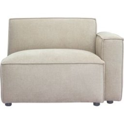 Miliboo Modulo d'angolo destro per divano in tessuto ciniglia beige SPLIT