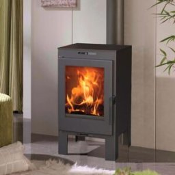 Pandero Stufa a legna in acciaio Almudena 5 Ecodesign 7,3 kw nero metallico
