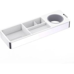 - Porta oggetti doccia Concept multiuso in acciaio cromo/bianco