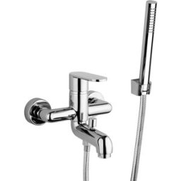 Paini Miscelatore esterno vasca Tube compreso di kit doccia cromo