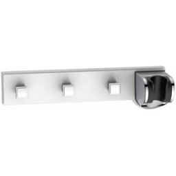 - Supporto doccia inclinabile con ganci bianco/cromo
