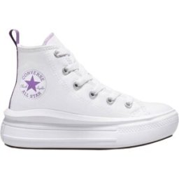Converse Scarpe Chuck Taylor All Star Move Platform Jr Bianco E Viola Pixel 28