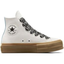Converse Scarpe Chuck Taylor All Star Platform Lift High Top Suede Vintage Bianco E Celeste 41
