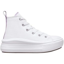 Converse Scarpe Chuck Taylor All Star Move Platform Hi Pixel Bambini Viola E Bianco 31.5