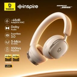 BASEUS Inspire XH1 ANC Cuffia wireless Bluetooth 6.1 48dB Cuffie con cancellazione del rumore adattivo Hi-Res LDAC 100 ore suoni di Bose