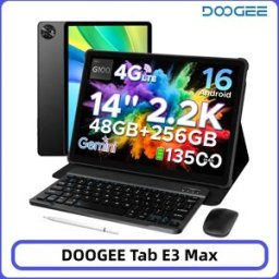 DOOGEE Tab E3 Max Tablet PC 14'' Schermo 2.2K 48GB 256GB Batteria Grande 13500mAh Helio G100 16MP Gemini AI Android 16 Smart Pad