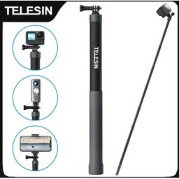 TELESIN 1.2M 3M Selfie Stick in fibra di carbonio monopiede allungabile con vite 1/4 per GoPro Insta360 Osmo Action DJI Action Camera