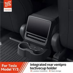 YZ Per Tesla Modello 3/Y Highland Juniper Bracciolo Box Uscita Aria Posteriore Organizzatore Scatola di Immagazzinaggio Tazza Copertura Antipolvere Car Styling Accessori