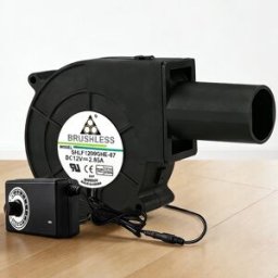 tungfull Ventilatore a grande volume d'aria a velocità regolabile con regolatore di potenza 110V -220V Ventilatore turbo DC 12V per stufa a gas legna da ardere