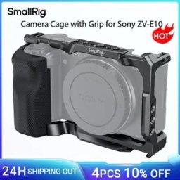 SmallRig per gabbia Sony ZV-E10 con impugnatura in silicone e piastra a sgancio rapido incorporata per kit piattaforma Cage Arca-Swiss con pattino freddo 3538
