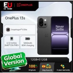 OnePlus Versione globale dello smartphone 13s 5G da 12 GB + 512 GB con processore Snapdragon 8, batteria da 5850 mAh e fotocamera da 50 MP. Cellulari con intelligenza artificiale