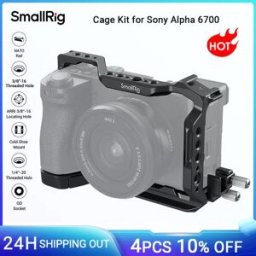 SmallRig Kit gabbia A6700 per Sony Alpha 6700 Piastra a sgancio rapido integrata per Arca con morsetto per cavo per montaggio su pattino 4336