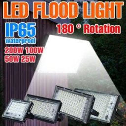 NONE Proiettore da 200 W Faretti a LED Riflettore per esterni Lampione stradale esterno impermeabile per giardino 25 W 50 W 100 W AC220-240V 3000 K/6000 K