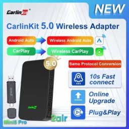 Carlinkit 2air Mini5 Pro 5.0 Wireless CarPlay Wireless Android Auto Box 2.4G e 5.8Ghz WiFi BT Connect Plug & Play per Auto AA CP cablate 4.0