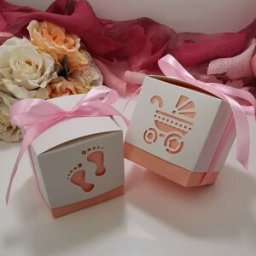 Amor cabina Carrozzina per bambini Scatola per caramelle Contenitore per dolci Scatole per bomboniere e regali con nastro Baby Shower per la festa di compleanno del battesimo