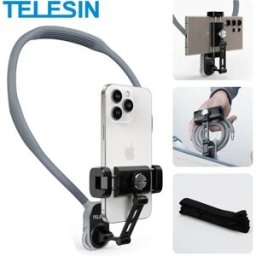 TELESIN Clip per telefono con montaggio al collo 360 ° Supporto per telefono POV con rotazione per Iphone 15 14 13 12 11 10 SAMSUNG HUAWEI XIAOMI Accessori per telefoni