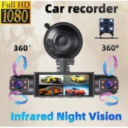 DAINU Dash Cam a 4 obiettivi 1080p Full HD 170 ° Grandangolo con telecamera per la retromarcia compatibile con qualsiasi modello di veicolo Registratore di guida di sicurezza per auto