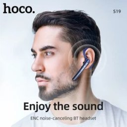 HOCO Auricolare Wireless S19 con Cancellazione del Rumore ENC, Doppio Microfono per Chiamate Chiare, Comodo per Sport e Musica, Design Ergonomico