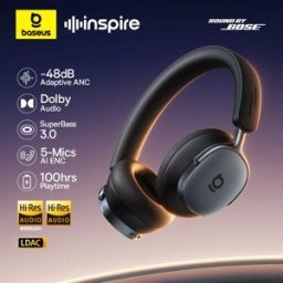 BASEUS Inspire XH1 Sound di Bose ANC Cuffie wireless Bluetooth 6.1 48dB Cuffie con cancellazione del rumore adattivo LDAC ad alta risoluzione 100 ore
