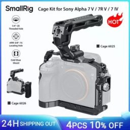 SmallRig Kit gabbia A7 V per Sony Alpha 7 V/7R V/7 IV, con morsetto per cavo HDMI Maniglia superiore con piastra a sgancio rapido Arca-Swiss
