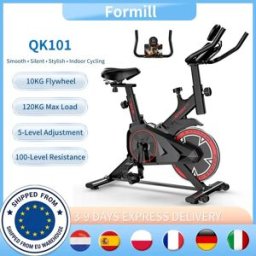 Other Formill QK101 Cyclette da Interno, Trasmissione a Cinghia Silenziosa, Resistenza Regolabile, Display Elettronico, Allenatore Cardio per Casa