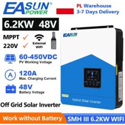 EASUN POWER 6.2KW Inverter solare ibrido 48V 220V Off Grid Inverter a onda sinusoidale pura 120A MPPT Caricabatteria solare con WIFI