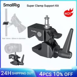 SmallRig Kit di supporto Super Morsetto Carico massimo resistente 33 libbre 15 kg con vite da 1/4"-20 e 3/8"-16 per l'illuminazione della videocamera fotografica