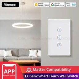 SONOFF T6 120 Matter TX Gen2 US Smart Touch Interruttore a parete Relè di staccare Localizzatore di interruttori notturni regolabili Compatibile con l'ecosistema Apple