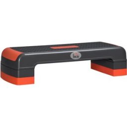 HOMCOM cyclette fitness regolabile in altezza 10/15/20 livelli cm superficie antiscivolo in plastica 78x28x20 cm grigio e rosso